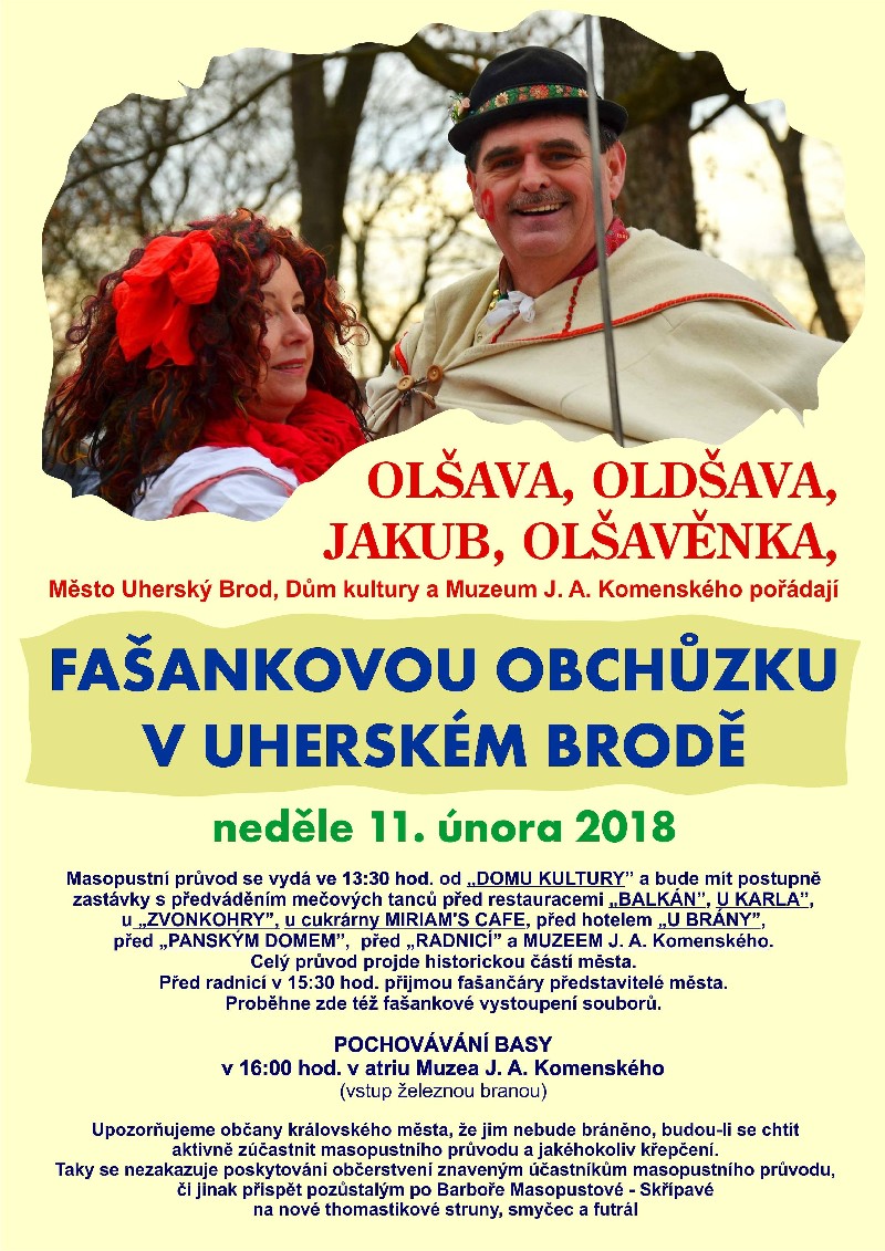 Pozvánka na fašankovou obchůzku po Uherském Brodě 2018